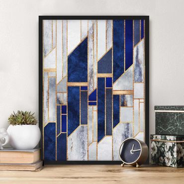 Ingelijste posters Geometric Shapes With Gold