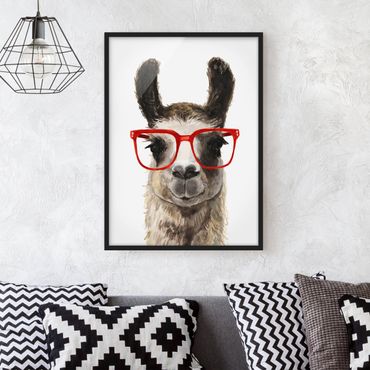 Ingelijste posters Hip Lama With Glasses II