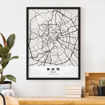 Ingelijste posters Rome City Map - Classical