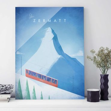 Glasschilderijen Travel Poster - Zermatt