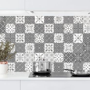 Keukenachterwanden Tile Pattern Mix Gray White