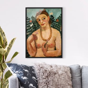 Ingelijste posters Paula Modersohn-Becker - Self Portrait with Amber Necklace