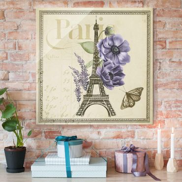 Glasschilderijen Paris Collage Eiffel Tower