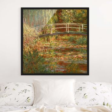 Ingelijste posters Claude Monet - Waterlily Pond And Japanese Bridge (Harmony In Pink)