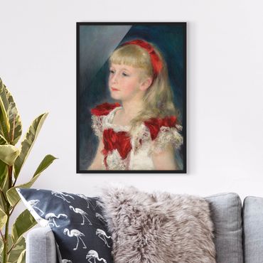 Ingelijste posters Auguste Renoir - Mademoiselle Grimprel with red Ribbon