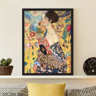 Ingelijste posters Gustav Klimt - Lady With Fan