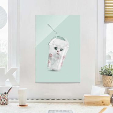 Glasschilderijen Shake With Cat