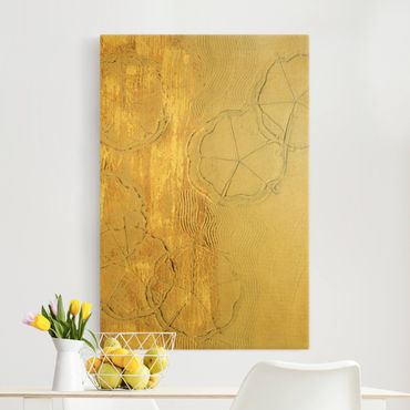 Canvas schilderijen - Goud Cherry Blossom Season Gold I