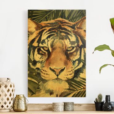 Canvas schilderijen - Goud Tiger In The Jungle