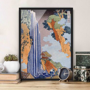 Ingelijste posters Katsushika Hokusai - Ono Waterfall on the Kisokaidô