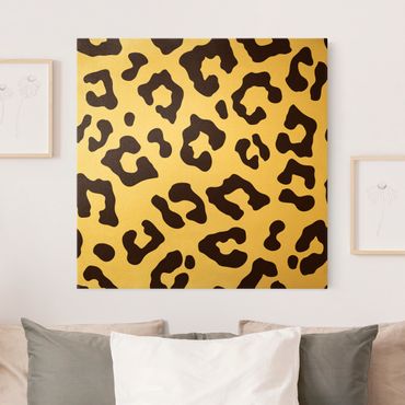 Canvas schilderijen - Goud Leopard Print