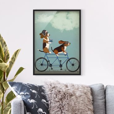 Ingelijste posters Cycling - Bassets Tandem