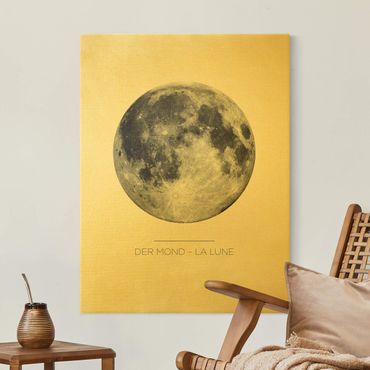 Canvas schilderijen - Goud The Moon - La Lune