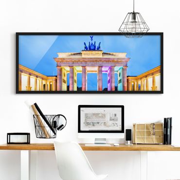 Ingelijste posters Illuminated Brandenburg Gate