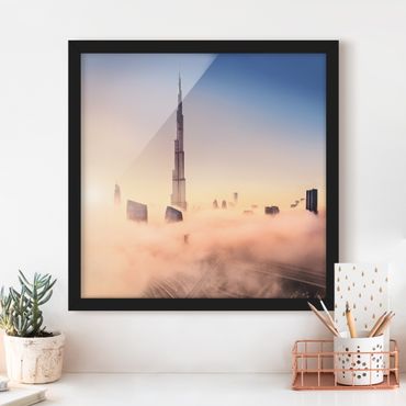 Ingelijste posters Heavenly Dubai Skyline