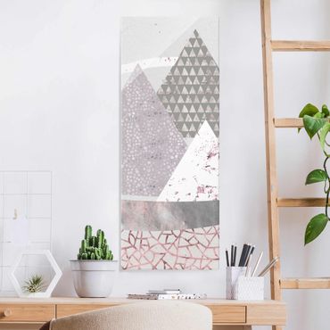 Glasschilderijen Abstract Mountain Landscape Pastel Pattern