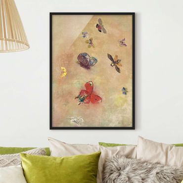Ingelijste posters Odilon Redon - Colourful Butterflies