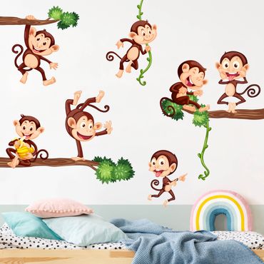 Muurstickers Monkey family