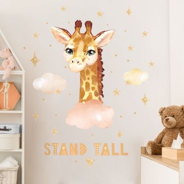 Muurstickers Watercolor Giraffe - Stand Tall