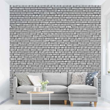 Fotobehang Brick Tile Wallpaper Black And White