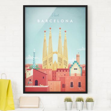 Ingelijste posters Travel Poster - Barcelona