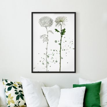 Ingelijste posters Botanical Watercolour - Dandelion