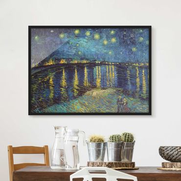 Ingelijste posters Vincent Van Gogh - Starry Night Over The Rhone