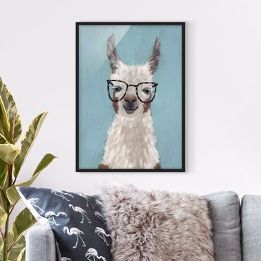 Ingelijste posters Lama With Glasses II