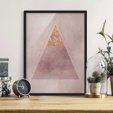 Ingelijste posters Geometry In Pink And Gold II