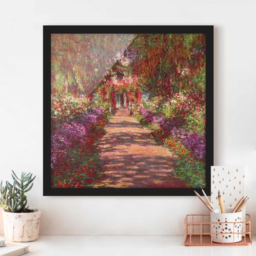 Ingelijste posters Claude Monet - Pathway In Monet's Garden At Giverny