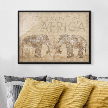 Ingelijste posters Vintage Collage - Spirit Of Africa