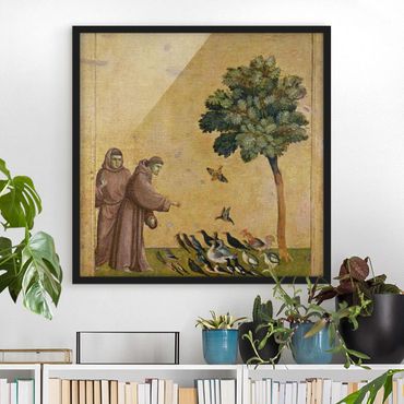 Ingelijste posters Giotto di Bondone - St. Francis addressing the Birds