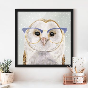 Ingelijste posters Animals With Glasses - Owl