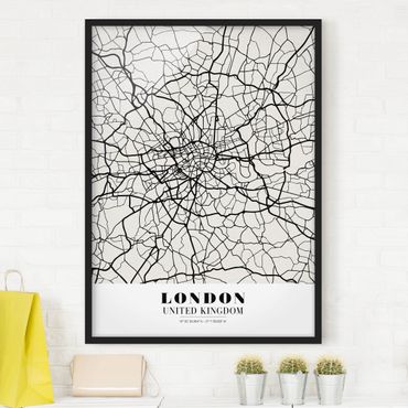 Ingelijste posters London City Map - Classic