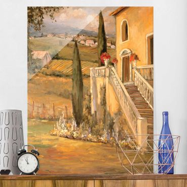 Glasschilderijen Italian Countryside - Porch