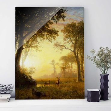 Glasschilderijen Albert Bierstadt - Light in the Forest