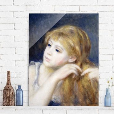 Glasschilderijen Auguste Renoir - Head of a Young Woman