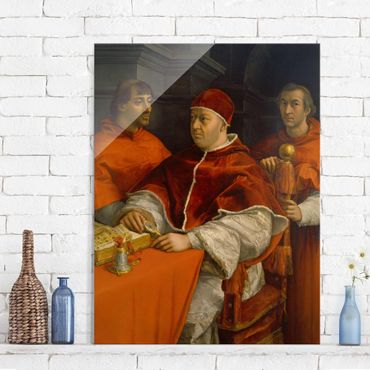 Glasschilderijen Raffael - Portrait of Pope Leo X