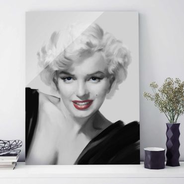 Glasschilderijen Marilyn On Sofa