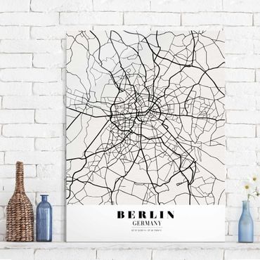 Glasschilderijen Berlin City Map - Classic