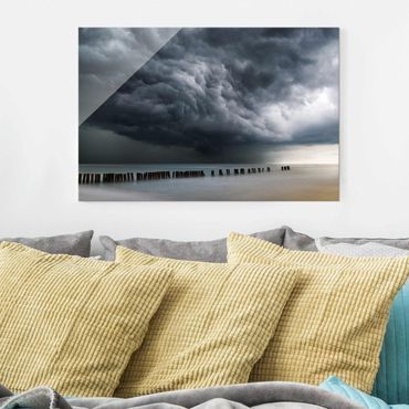 Glasschilderijen Storm Clouds Over The Baltic Sea