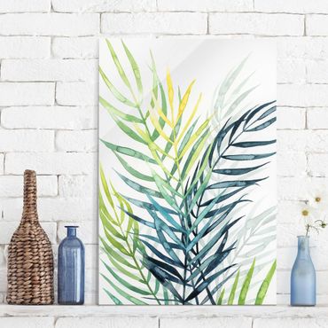 Glasschilderijen Tropical Foliage - Palme