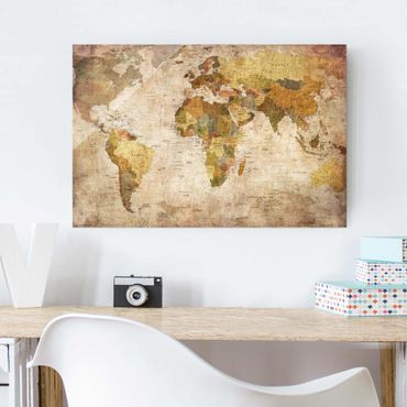 Glasschilderijen World map