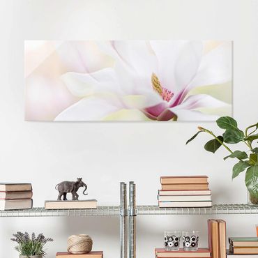 Glasschilderijen Delicate Magnolia Blossom