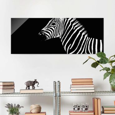 Glasschilderijen Zebra Safari Art