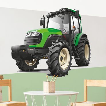 Muurstickers Big green tractor