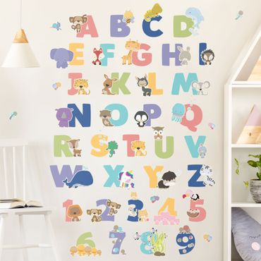 Muurstickers Animal alphabet set