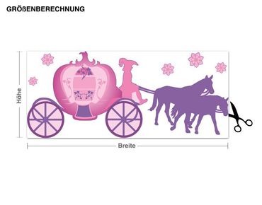 Muurstickers Horse Buggy of a Princess