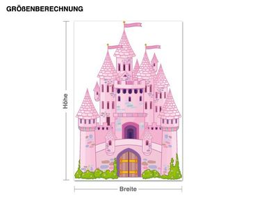 Muurstickers Pink Fairytale Castle