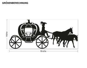 Muurstickers Horse-drawn carriage with two horses